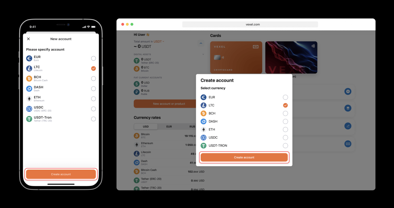 Crypto account sign up