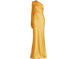 AMSALE Draped Bodice Gown Timeless Elegance