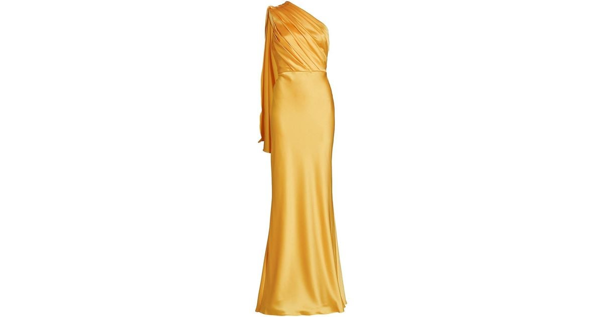 Amsale draped bodice gown