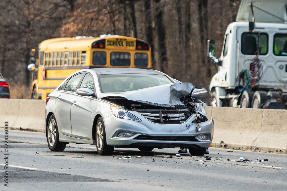 Car Crash From Car Accident On The Road Stock Photo - Download Image ...