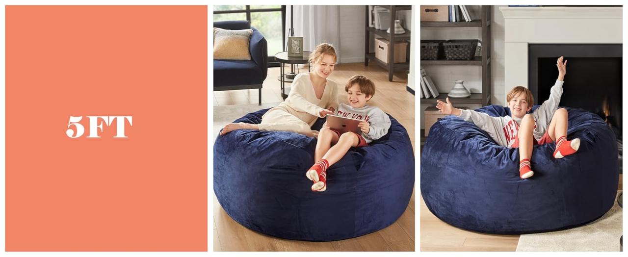 Amazon.com: Codi Bean Bag Chair with Filler Included, 3ft - Comfy ... Amazon.com: Codi Bean Bag Chair with Filler Included, 3ft - Comfy ...
