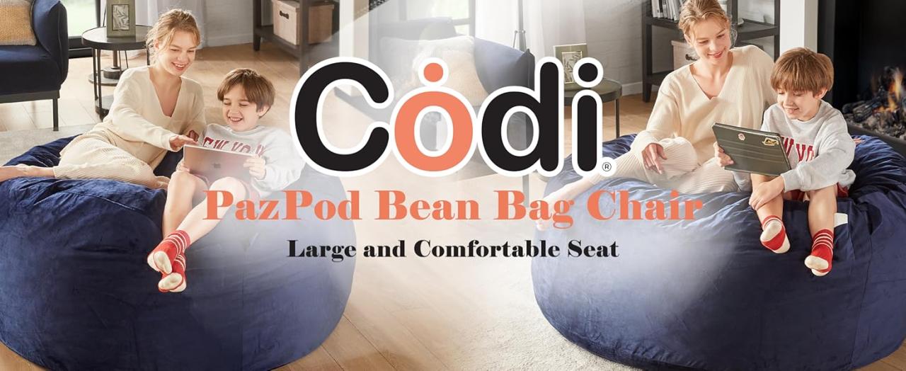 Amazon.com: Codi Bean Bag Chair with Filler Included, 4 FT - Comfy ... Amazon.com: Codi Bean Bag Chair with Filler Included, 4 FT - Comfy ...