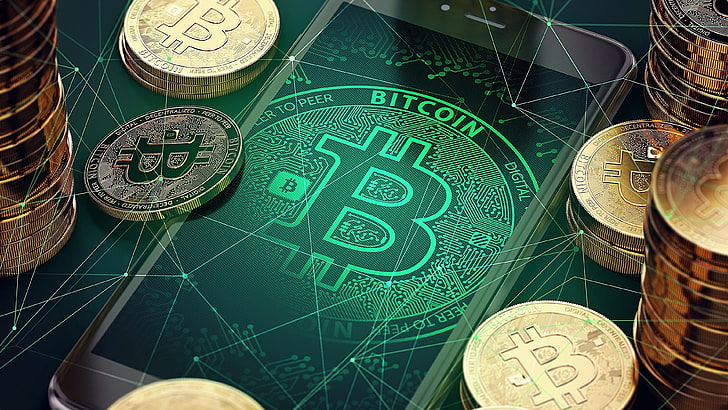 HD wallpaper: Bitcoin illustration, cryptocurrency, money, number, no ...
