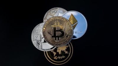 HD wallpaper: silver and gold-colored coin collection, cryptocurrency ...