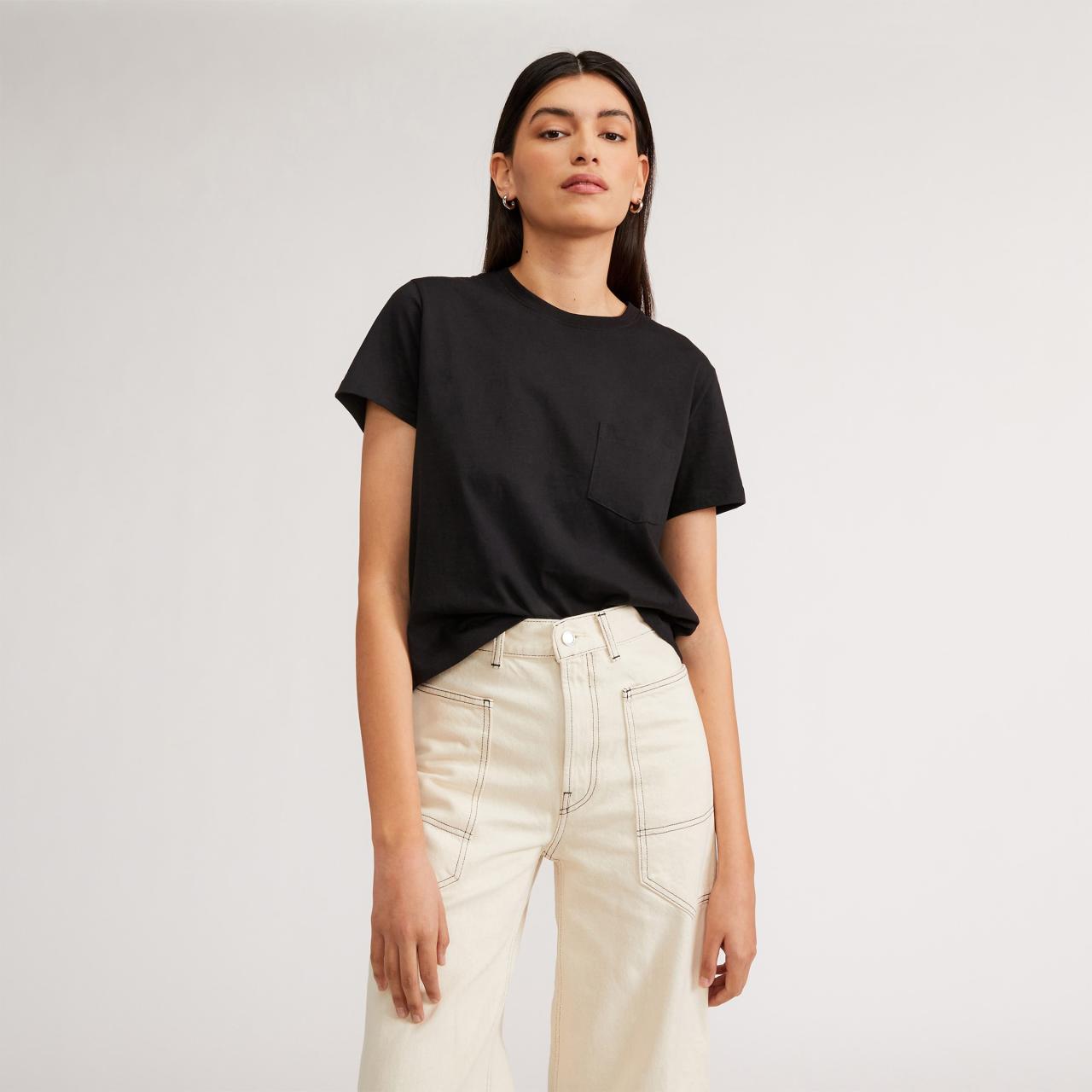 The Organic Cotton Box-Cut Tee Black – Everlane The Organic Cotton Box-Cut Tee Black – Everlane