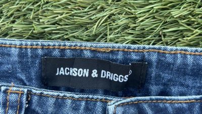Blue skinny jeans with paint marks... | Depop