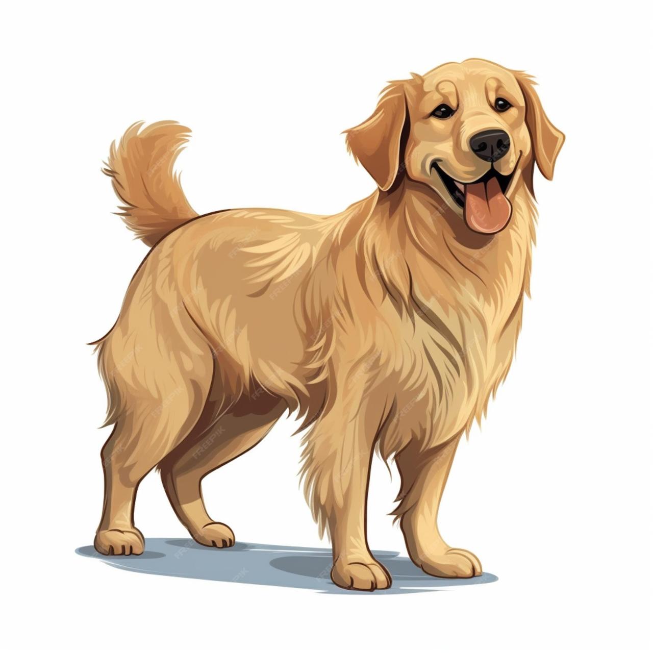 Dibujos animados de vector de perro golden retriever | Vector Premium Dibujos animados de vector de perro golden retriever | Vector Premium