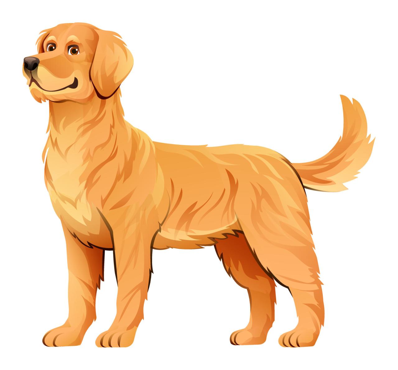 Golden retriever dog vector cartoon illustration 18778912 Vector Art at ...