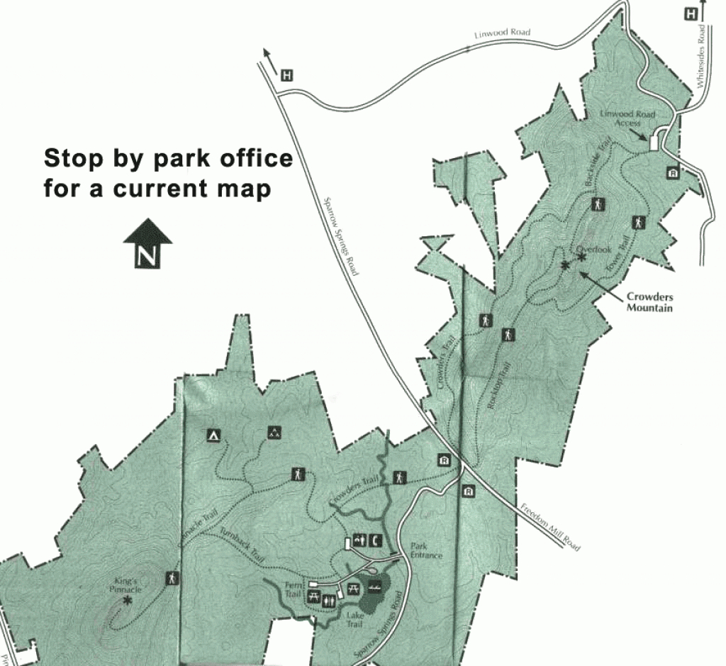 Crowders Mountain State Park Trail Map - Printable Map